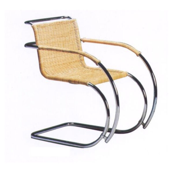 Armlehnstuhl Freischwinger aus Rattan