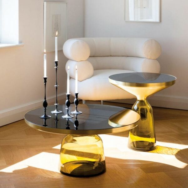 Bell Coffee Table - Couchtisch mit mundgeblasenem Glasfuß ø75, H36 cm