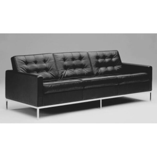 Knoll 3-Sitzer Ledersofa - Elegantes Design von Florence Knoll