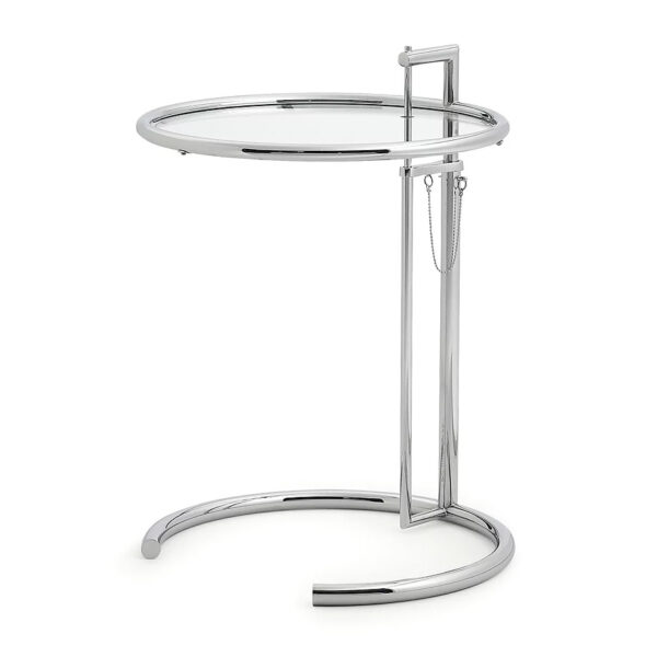 Eileen Gray Adjustable Table E1027 - Chrom & Kristallglas